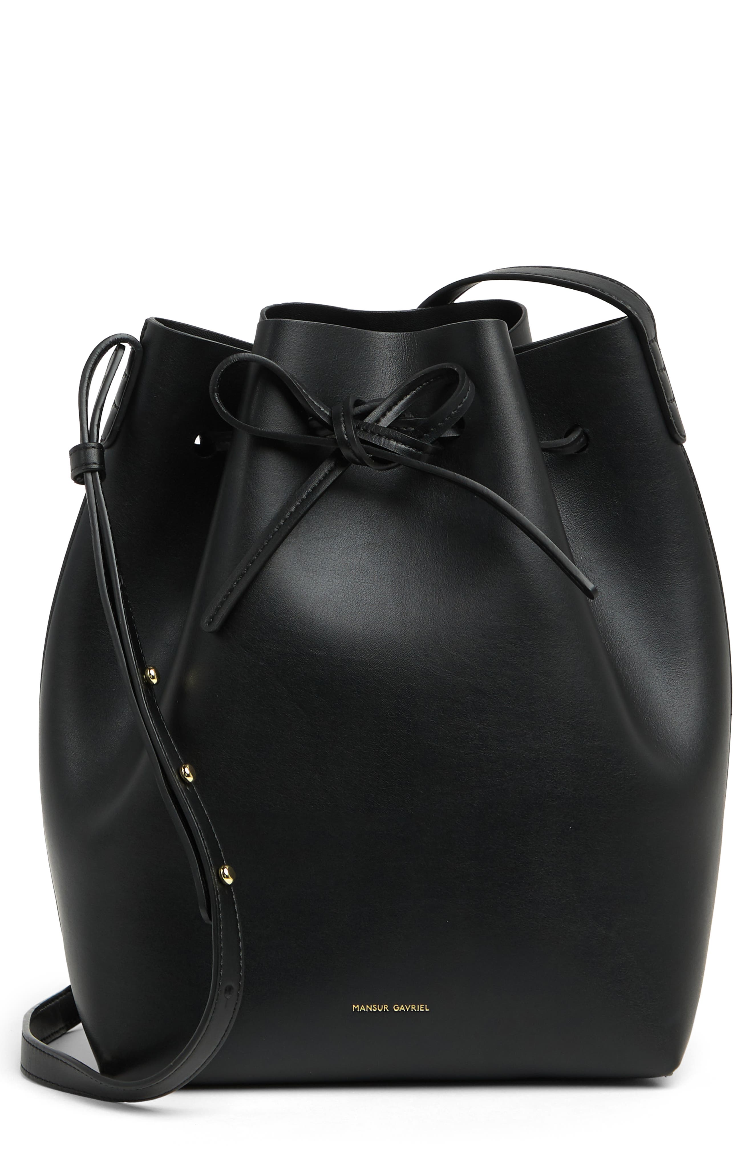 Mansur Gavriel Leather Bucket Bag, Main, color, 