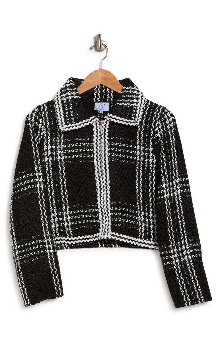 PLM Plaid Zip Front Crop Jacket, Alternate, color, 