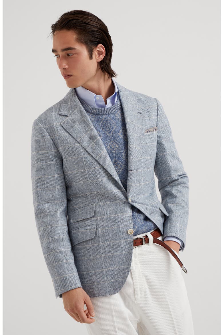 Prince of Wales Cavallo blazer, Alternate, color, Azure