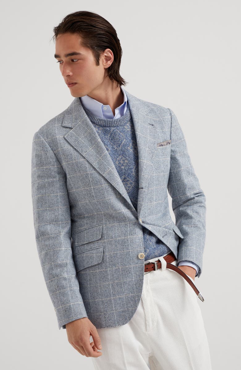 Brunello Cucinelli Prince of Wales Cavallo blazer, Alternate, color,