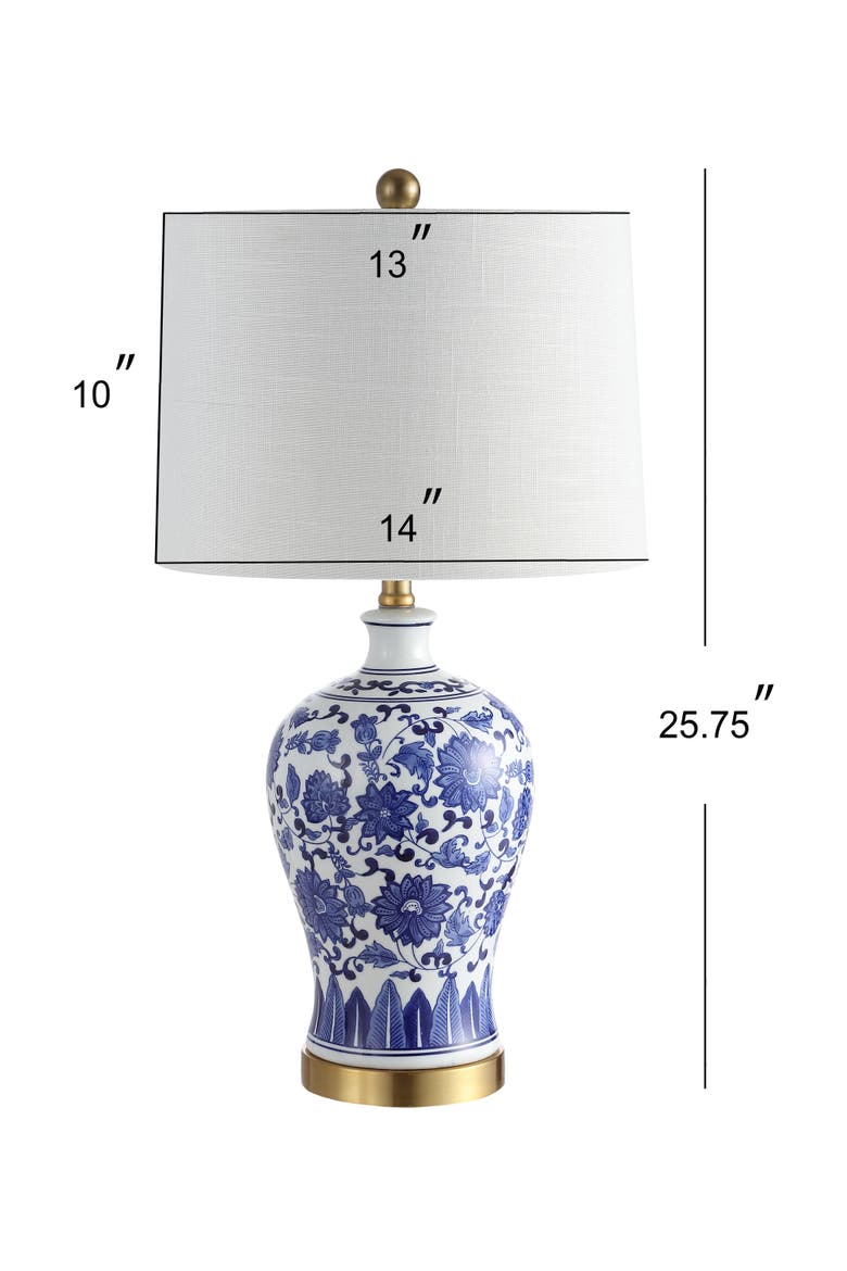 Jennifer 25.75" Ceramic/Metal LED Table Lamp, Blue/White, Alternate, color, Blue/White