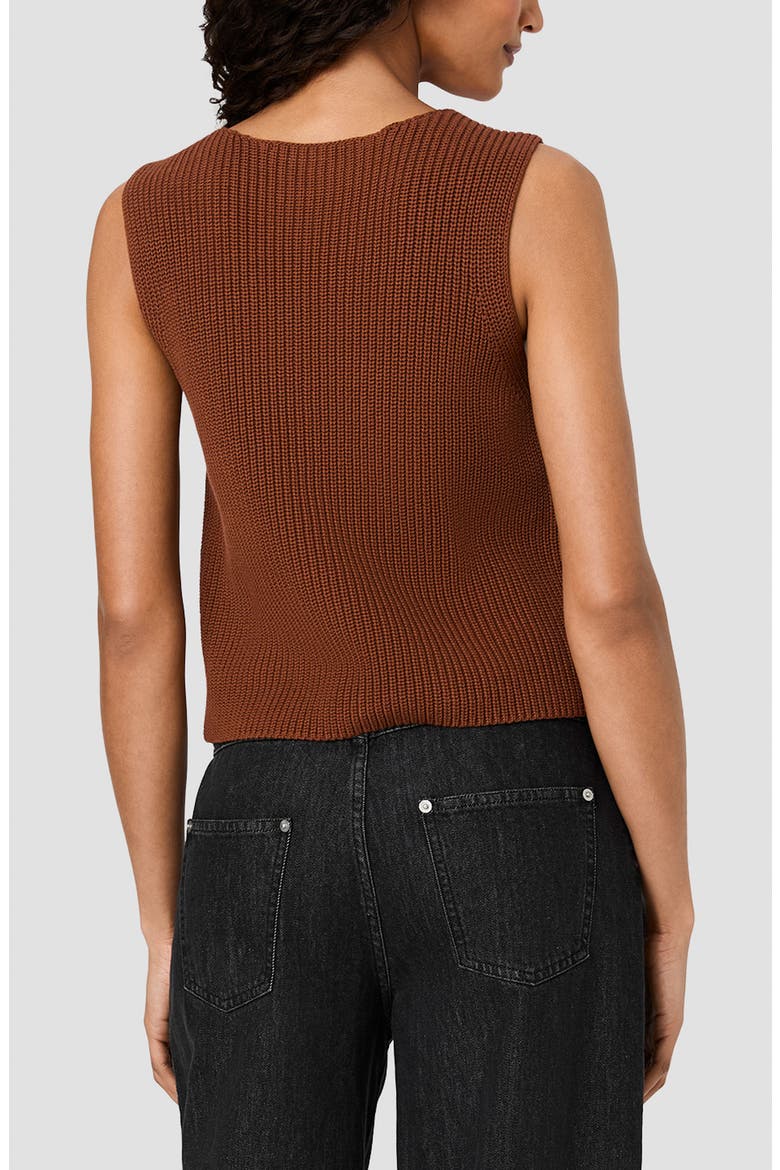 Mozart Rib V-Neck Vest, Alternate, color, CHESTNUT BROWN