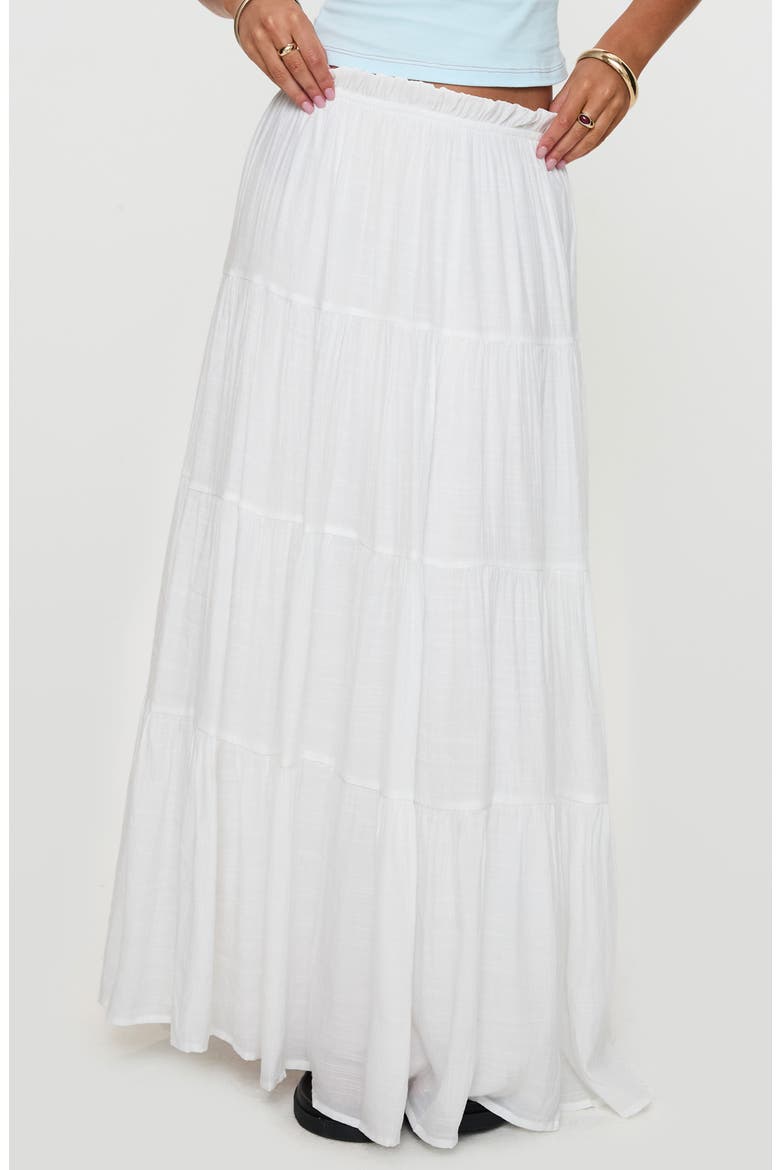 Mya Tiered Maxi Skirt, Main, color, WHITE