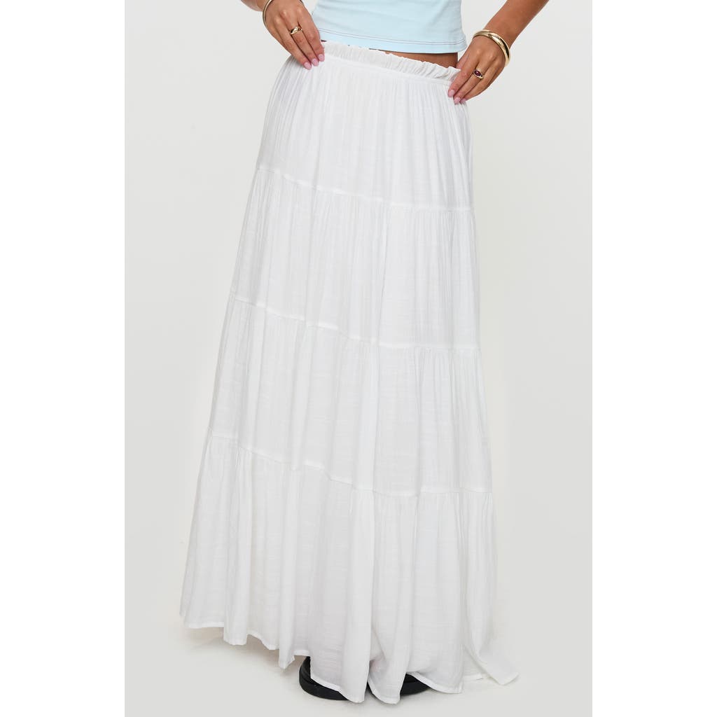 Princess Polly Mya Tiered Maxi Skirt In White