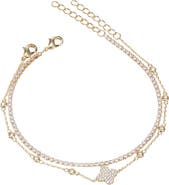 BY ADINA EDEN Tennis X CZ Clover Bracelet Combo Set
