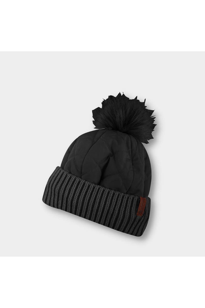 Collie Women's Quilted Puffy Beanie, Main, color, Black