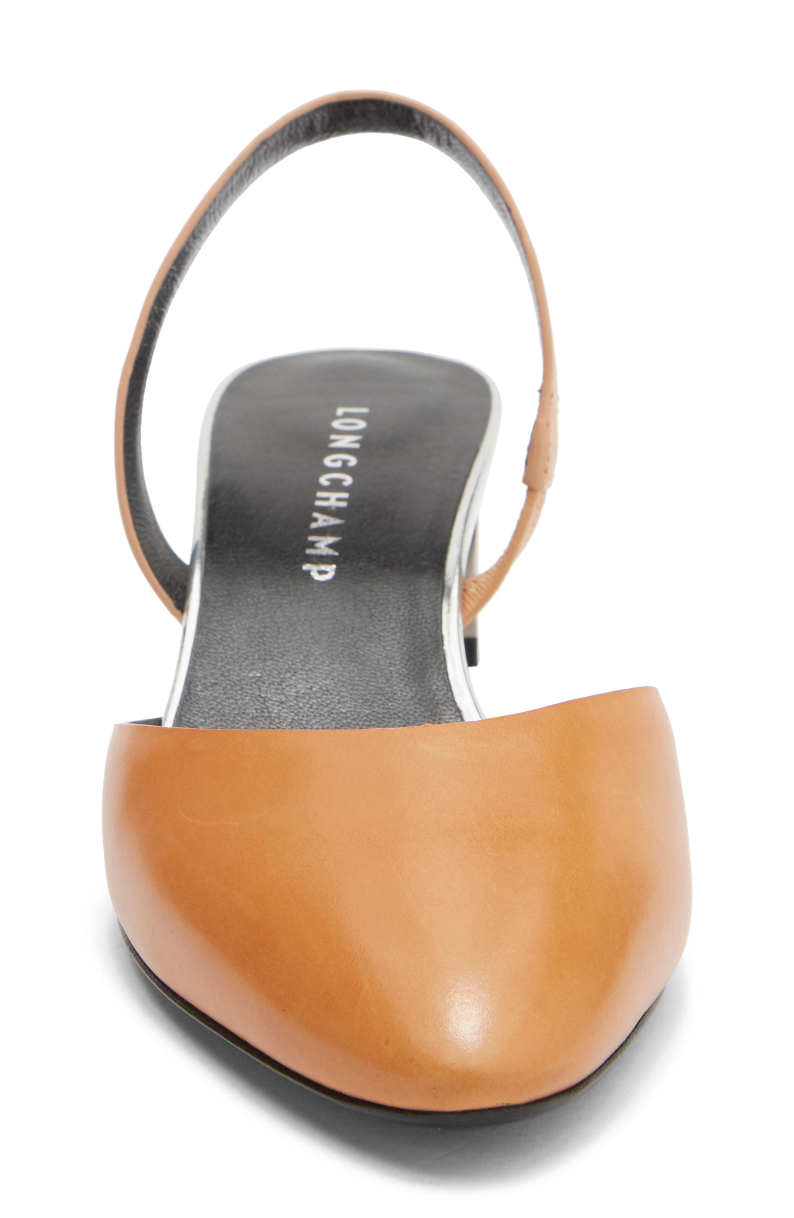 Longchamp Pointed Toe Slingback Pump, Alternate, color, Saffron
