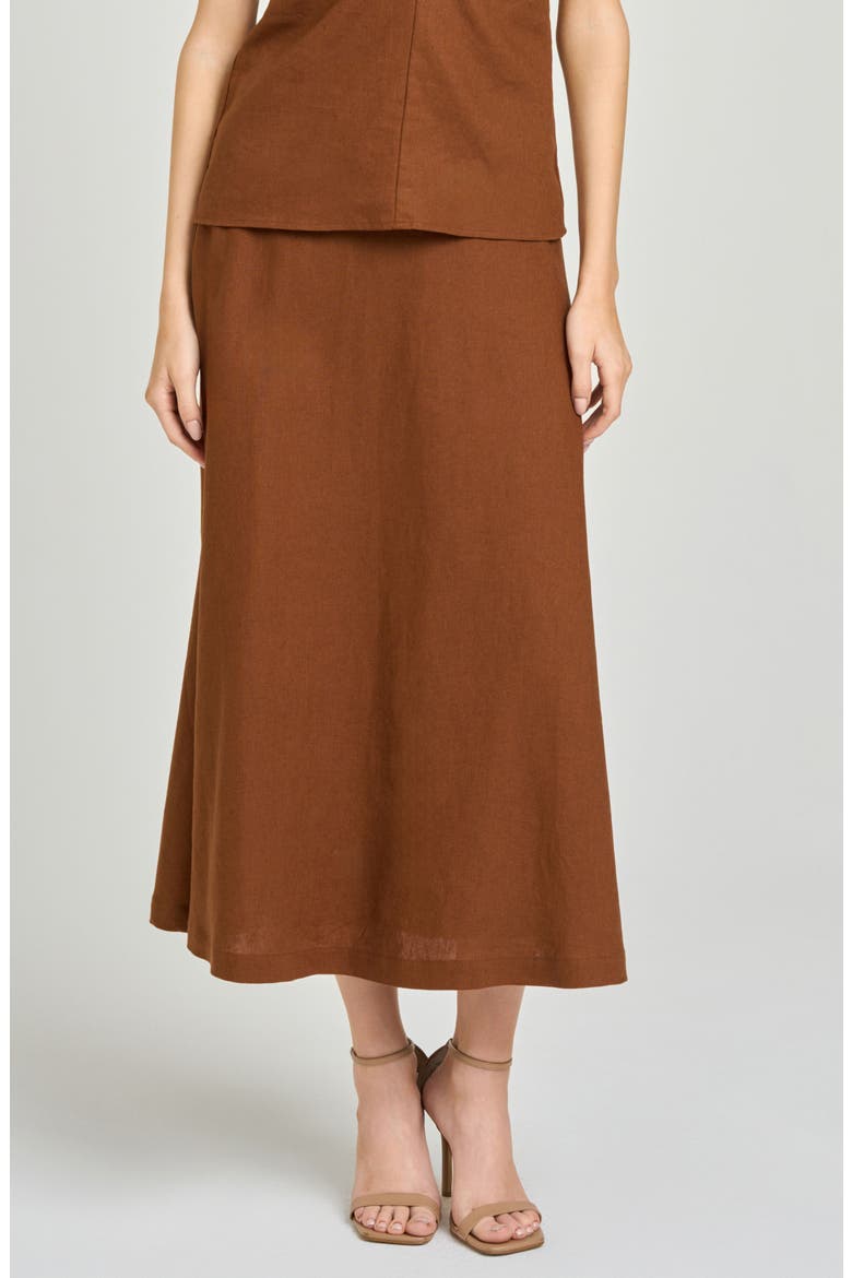 Capri Midi Skirt, Main, color, CHOCOLATE