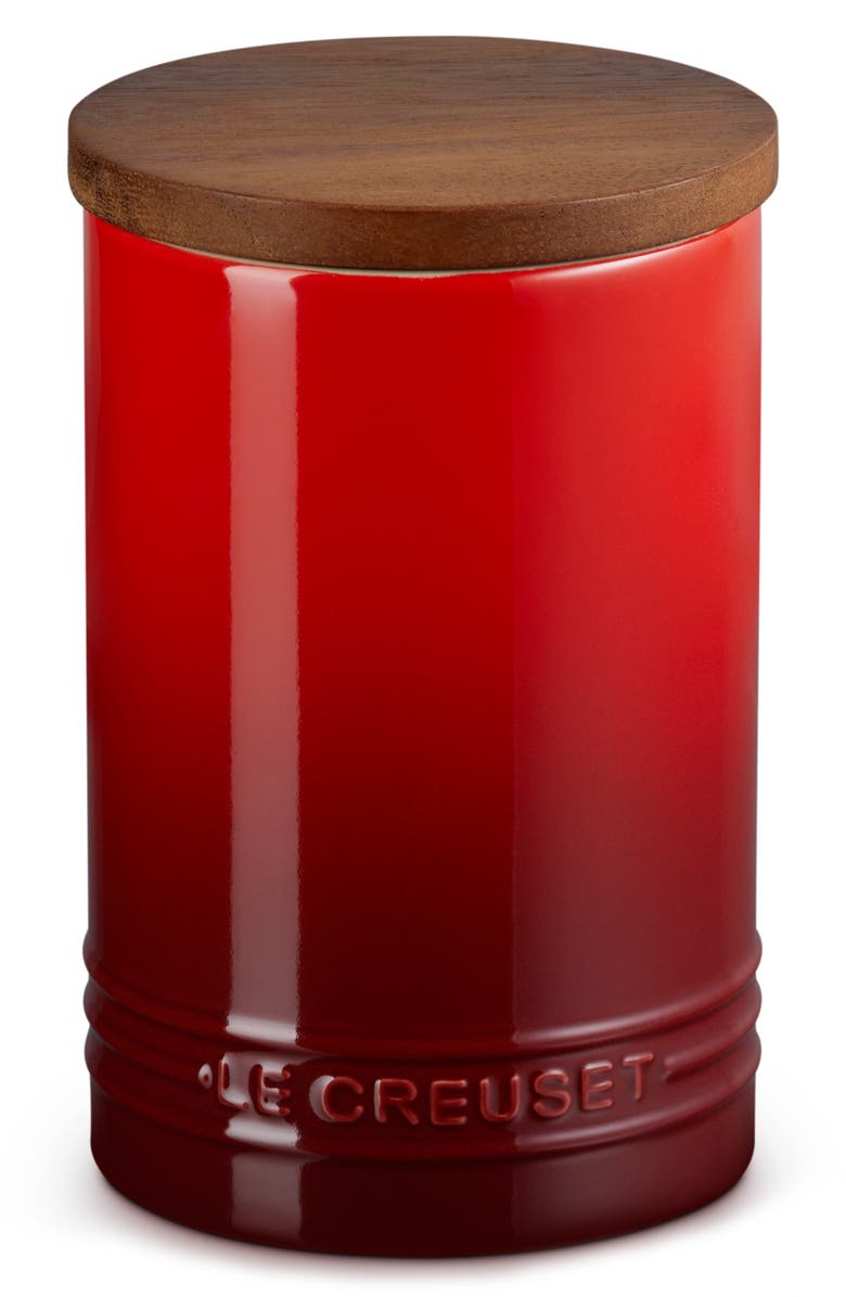 Le Creuset Signature Stoneware 26-Ounce Storage Canister, Main, color, Cerise