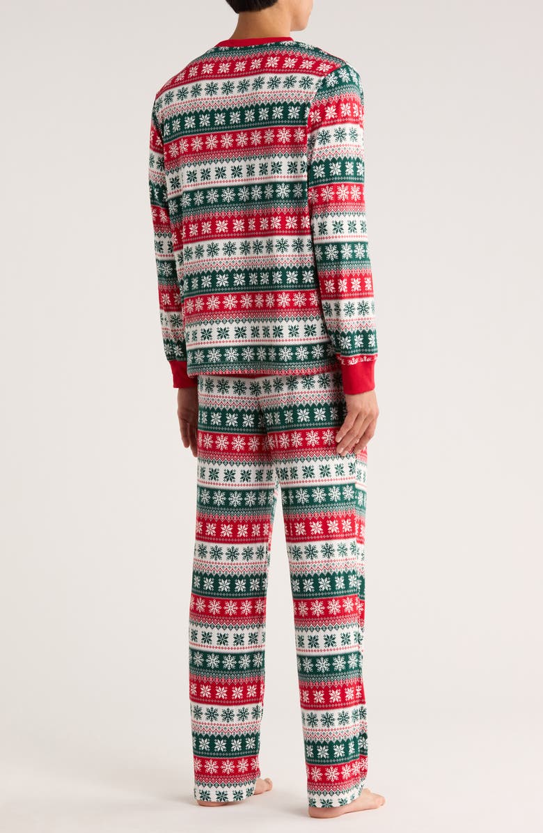 JACLYN Dad Matching Family Fair Isle Snowflake Long Sleeve Shirt & Pants Pajamas, Alternate, color, Bergen Fair Isle