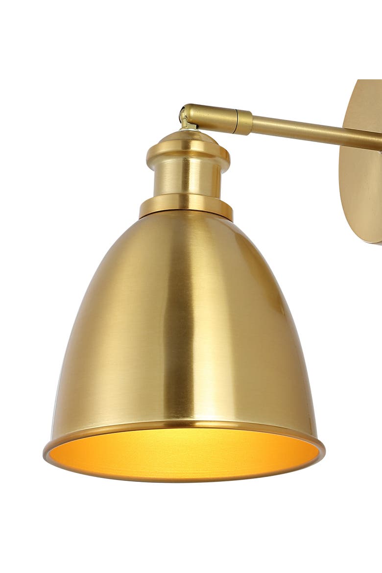 Hudson 1-Light Farmhouse Bohemian Iron LED Sconce, Alternate, color, Brass Gold