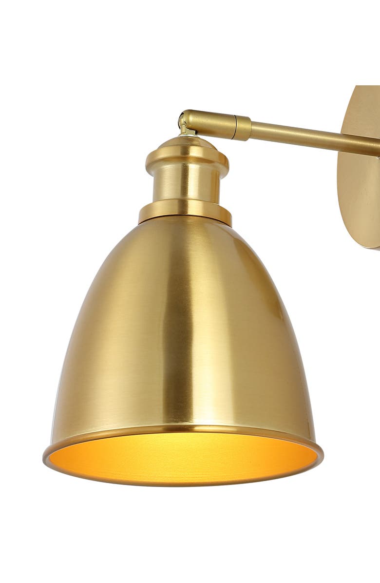 JONATHAN Y Hudson 1-Light Farmhouse Bohemian Iron LED Sconce, Alternate, color, Brass Gold