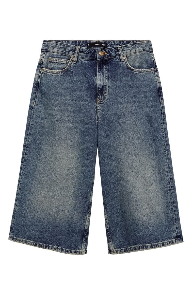 MANGO Hazel Denim Bermuda Shorts, Main, color, Medium Blue