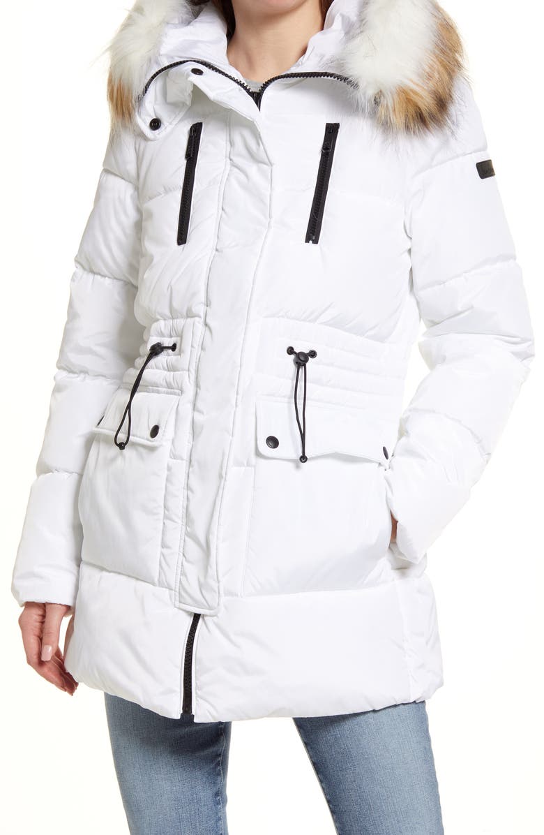 Sam Edelman Water Repellent Parka with Removable Faux Fur Trim, Alternate, color, 