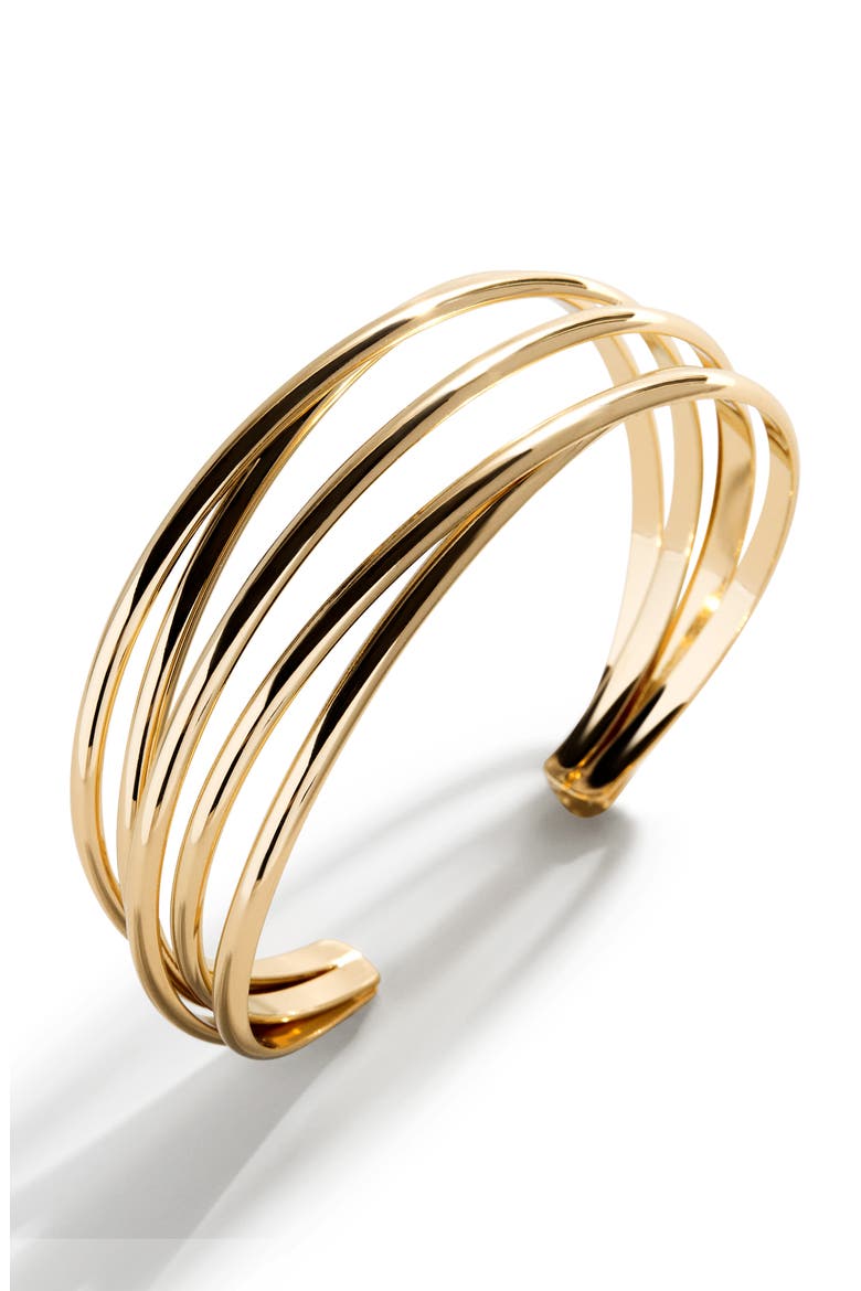 Aziza Layered Cuff Bracelet, Main, color, GOLD