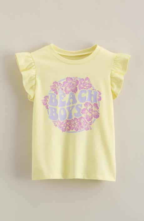 Kids' Flutter Sleeve Cotton Graphic T-Shirt