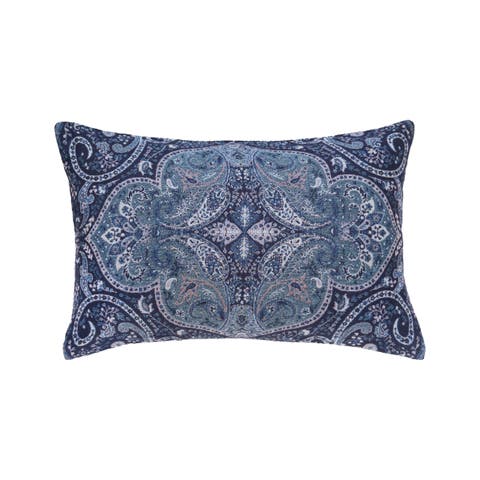 Suman Navy Lumbar Throw Pillows Collection