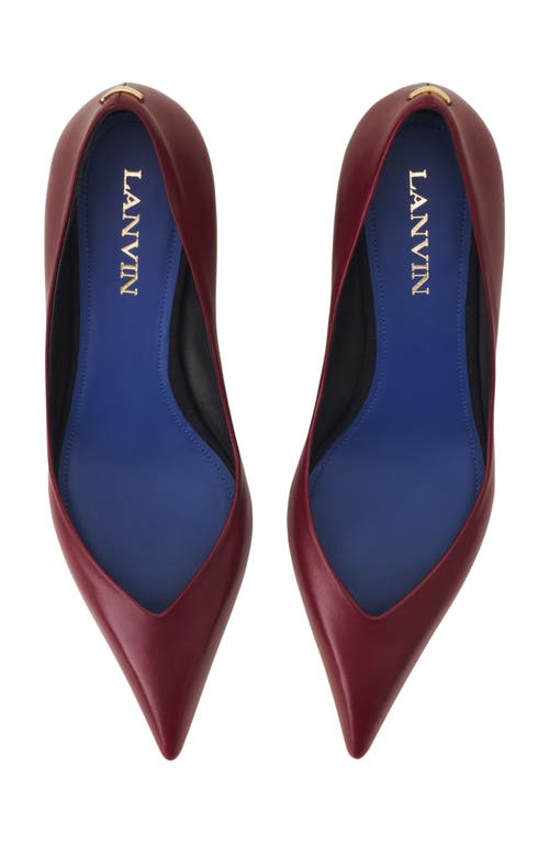 Lanvin Midnight Step Pump In Leather In Burgundy