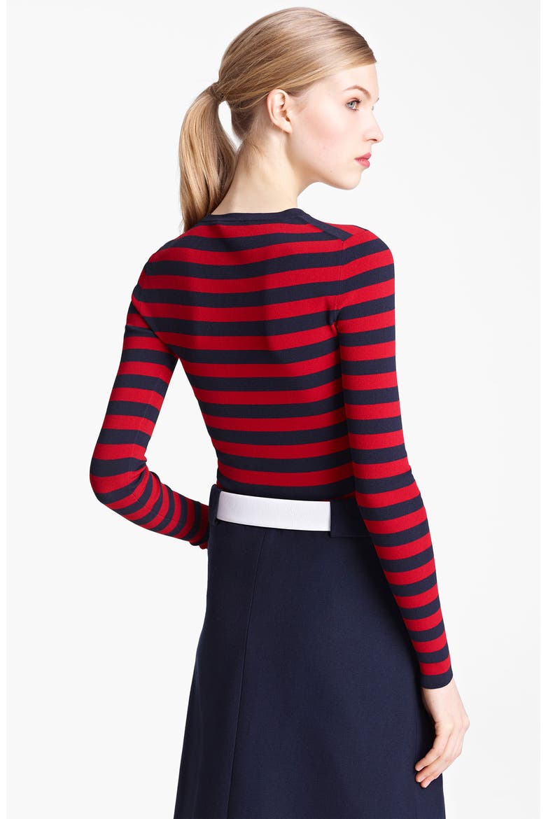 Stripe Matte Jersey Top, Alternate, color, MIDNIGHT/ CRIMSON
