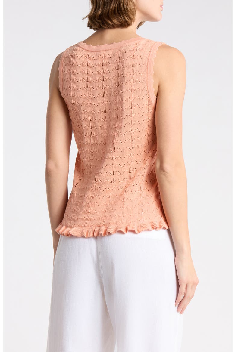 U-Neck Pointelle Sweater Tank, Alternate, color, LIGHT APRICOT