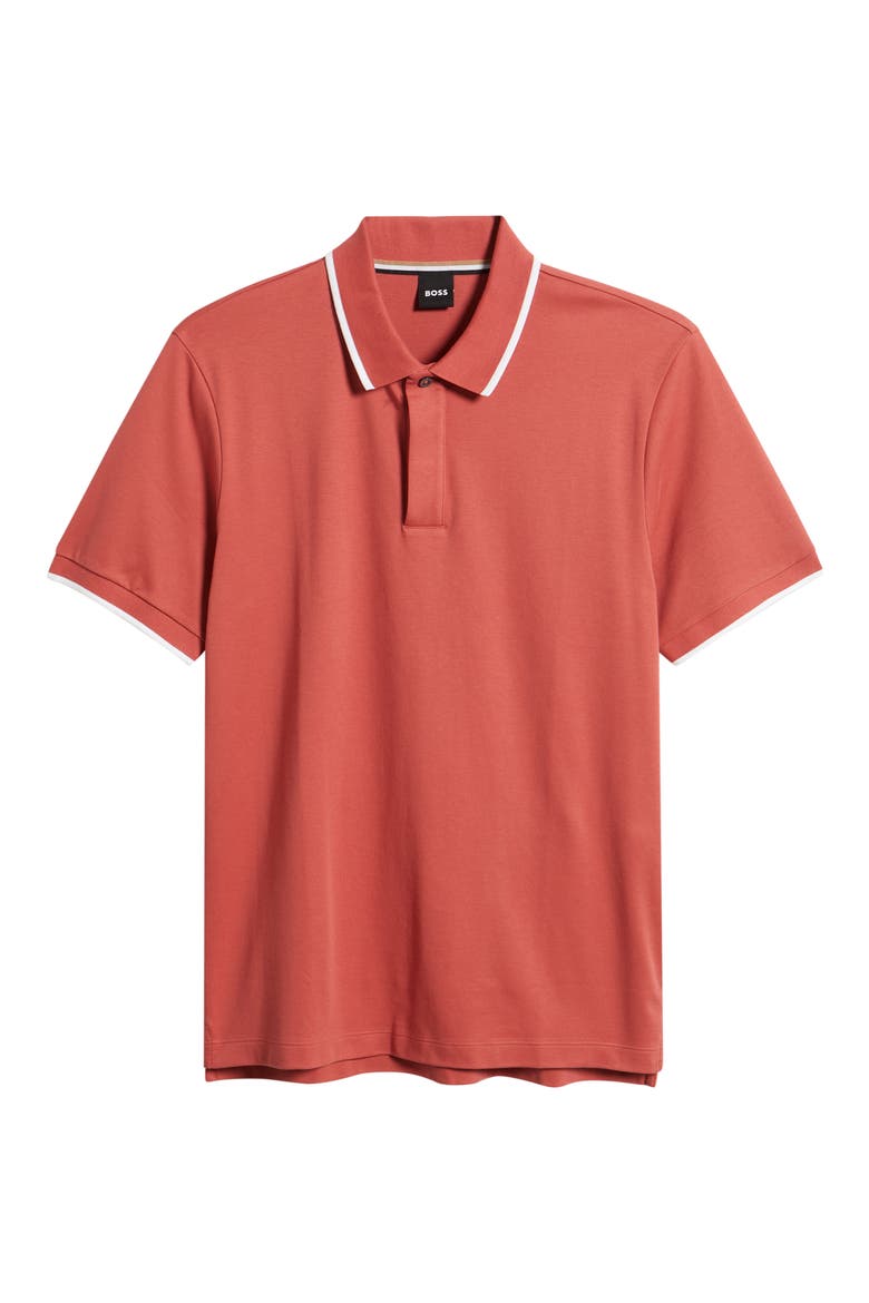 Parlay Tipped Cotton Polo, Alternate, color, MEDIUM RED