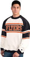 STARTER Men's Starter White Philadelphia Flyers Defense Fleece Crewneck Sweatshirt