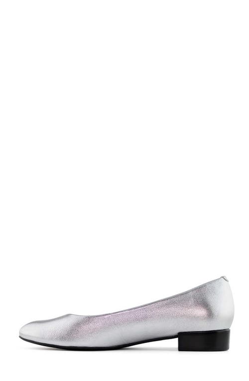 Marc Joseph New York Madison Leather Flat In Silver