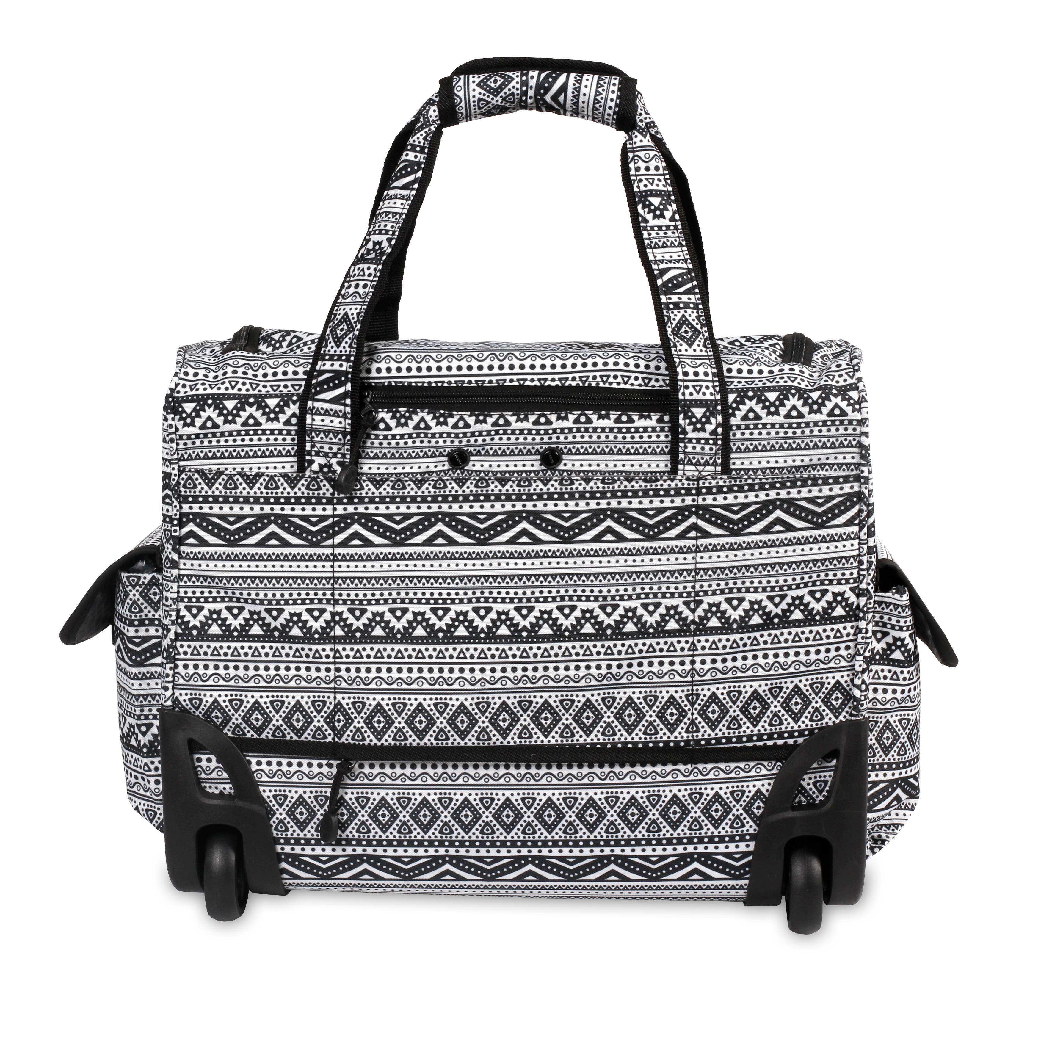 J World Donna Rolling Carry-on Tote with Laptop Sleeve for Travel and Work, Alternate, color, Tribal