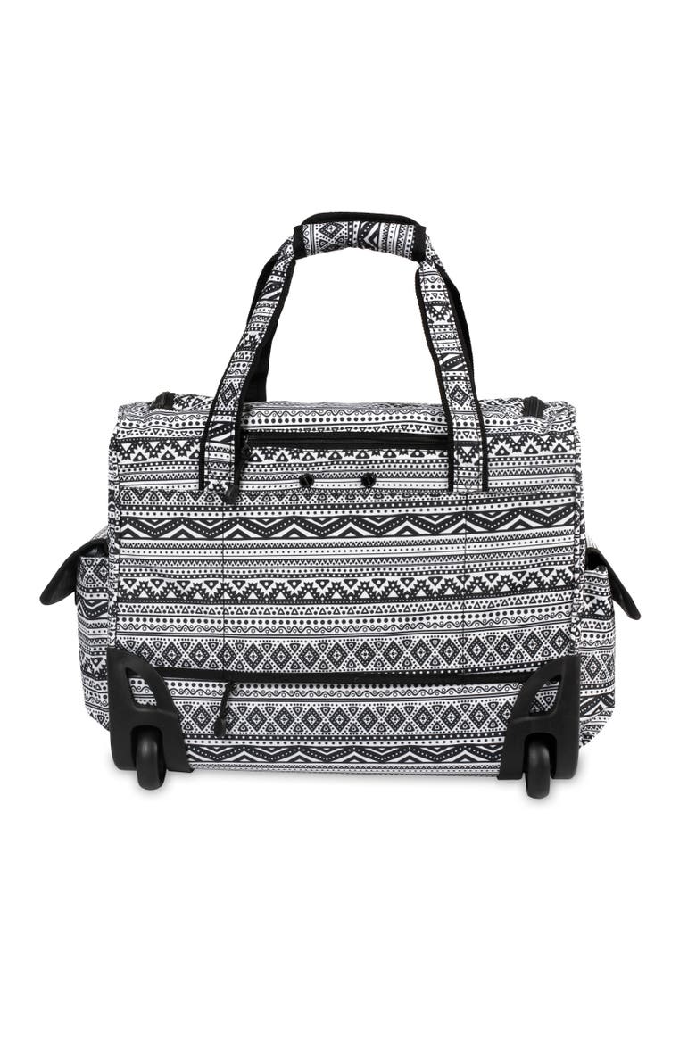 Donna Rolling Carry-on Tote with Laptop Sleeve for Travel and Work, Alternate, color, TRIBAL