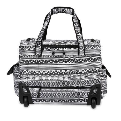 J World Donna Rolling Carry-on Tote With Laptop Sleeve For Travel And Work