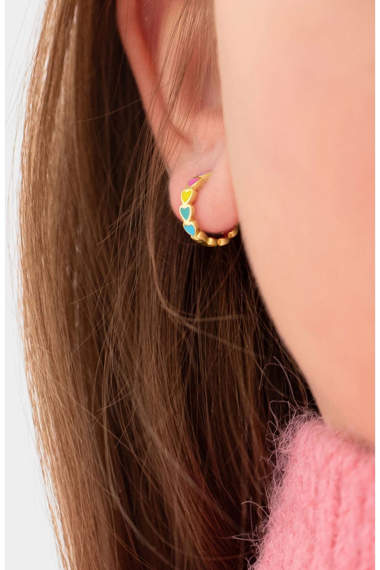 Enamel Cascading Heart Girl Earrings, Alternate, color, Multi-Color