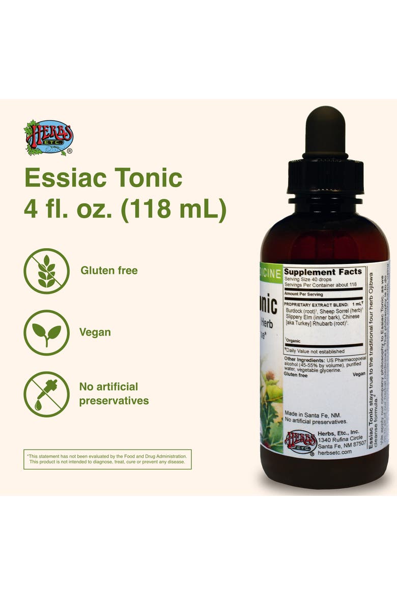 Essiac Tonic 4 oz, Alternate, color, No Color