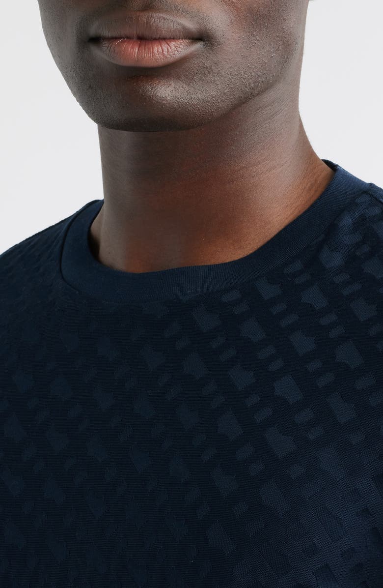 BOSS Thompson Logo Jacquard Cotton T-Shirt, Alternate, color, Dark Blue