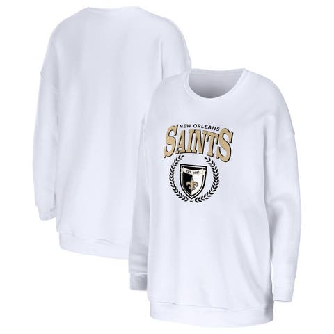 Women's WEAR by Erin Andrews White New Orleans Saints Oversized Pullover Sweatshirt