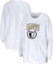 WEAR by Erin Andrews Women's WEAR by Erin Andrews White New Orleans Saints Oversized Pullover Sweatshirt