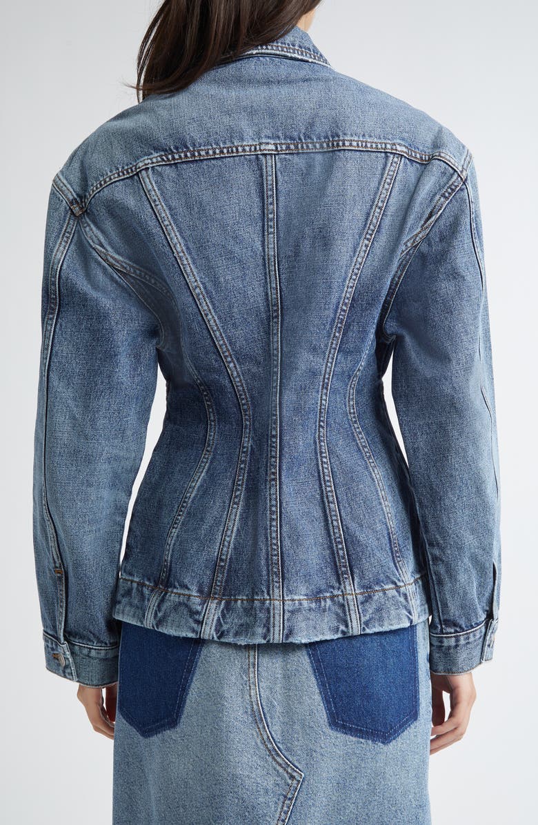 Stella McCartney Mixed Wash Denim Fitted Jacket, Alternate, color, 