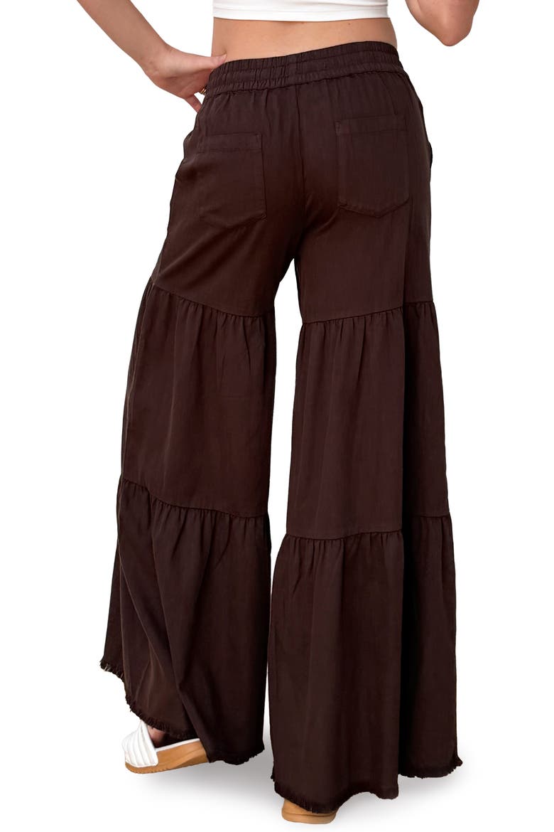 Fancy Cotton Blend Tiered Pants, Alternate, color, COFFEE BEAN