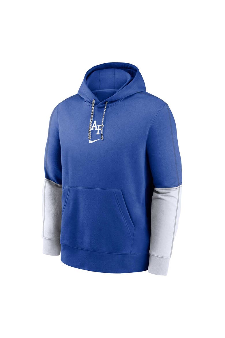 Men's Nike Royal Air Force Falcons 2024 Sideline Club Fleece Pullover Hoodie, Alternate, color, Royal