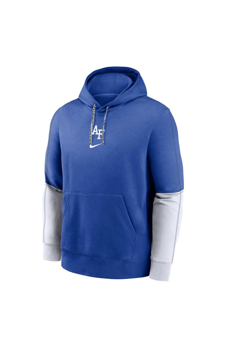 Nike Men's Nike Royal Air Force Falcons 2024 Sideline Club Fleece Pullover Hoodie, Alternate, color, Royal