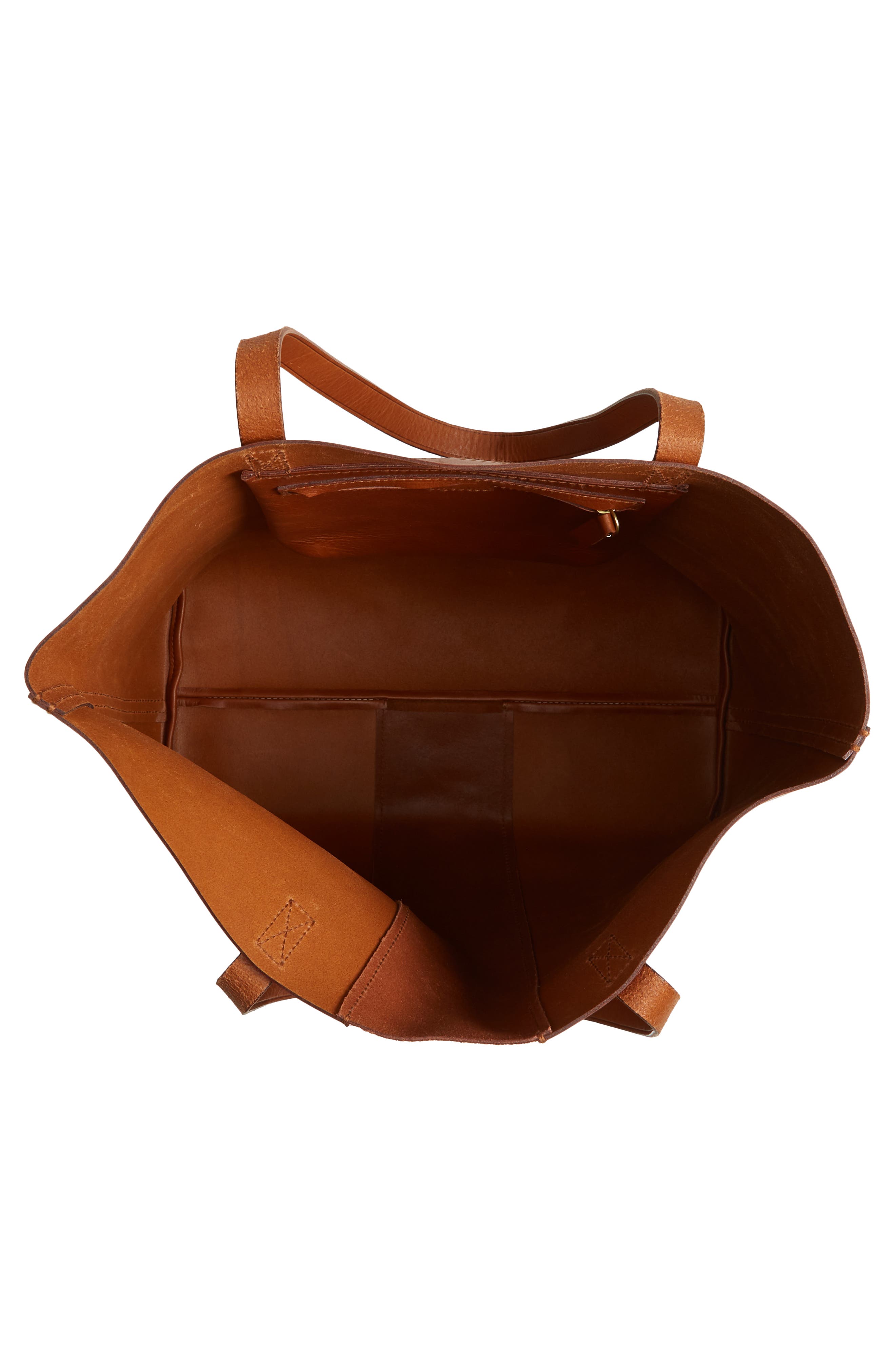 Madewell Suede Stripe Transport Leather Tote, Alternate, color, 