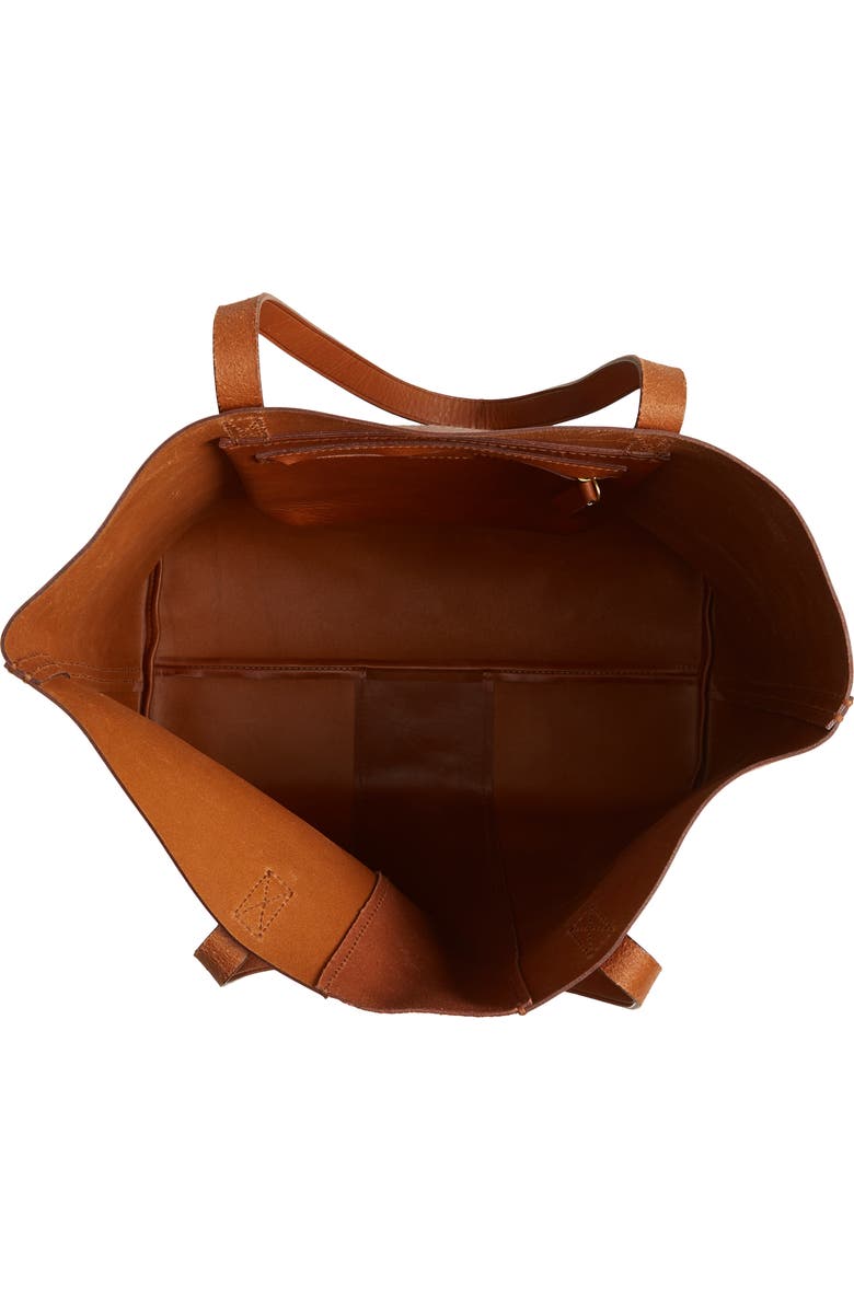 Madewell Suede Stripe Transport Leather Tote, Alternate, color,