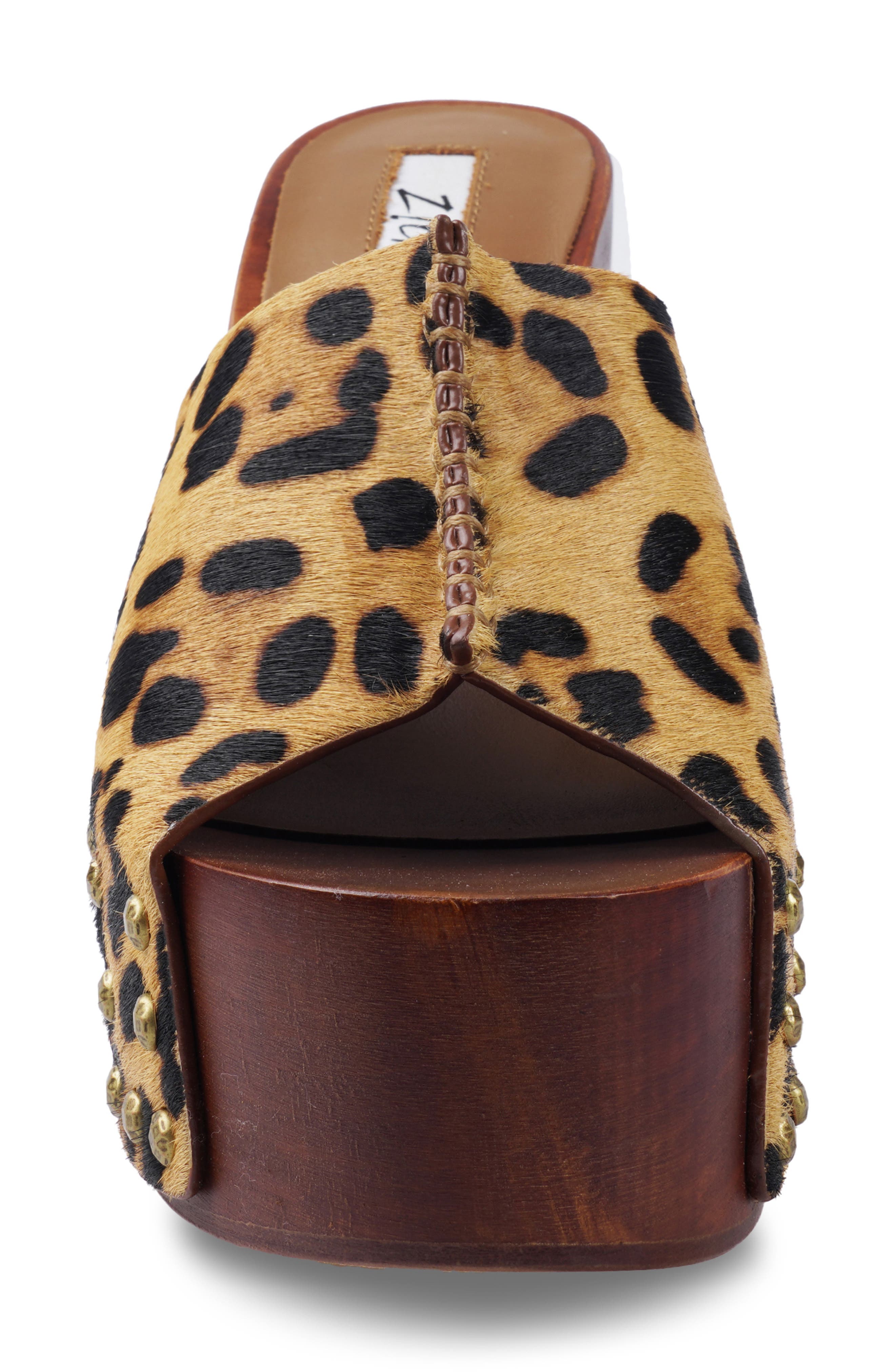 Yama Genuine Calf Hair Platform Slide Sandal, Alternate, color, LEOPARD CALF HAIR
