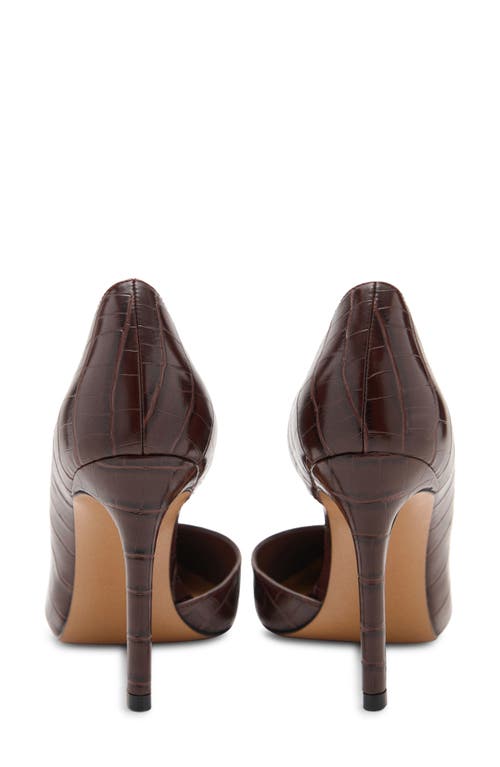 Mango Faux Croc Heeled Stiletto In Brown