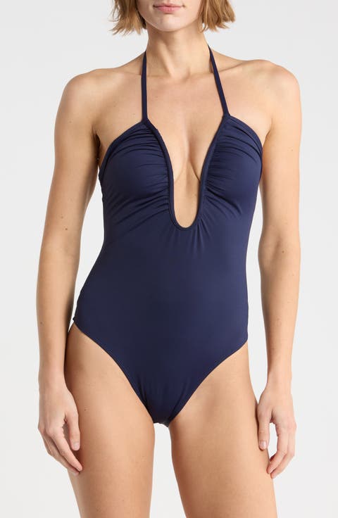 Leilani Matte Plunge One-Piece Swimsuit