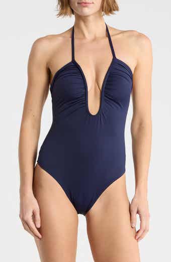 Leilani Matte Plunge One-Piece Swimsuit