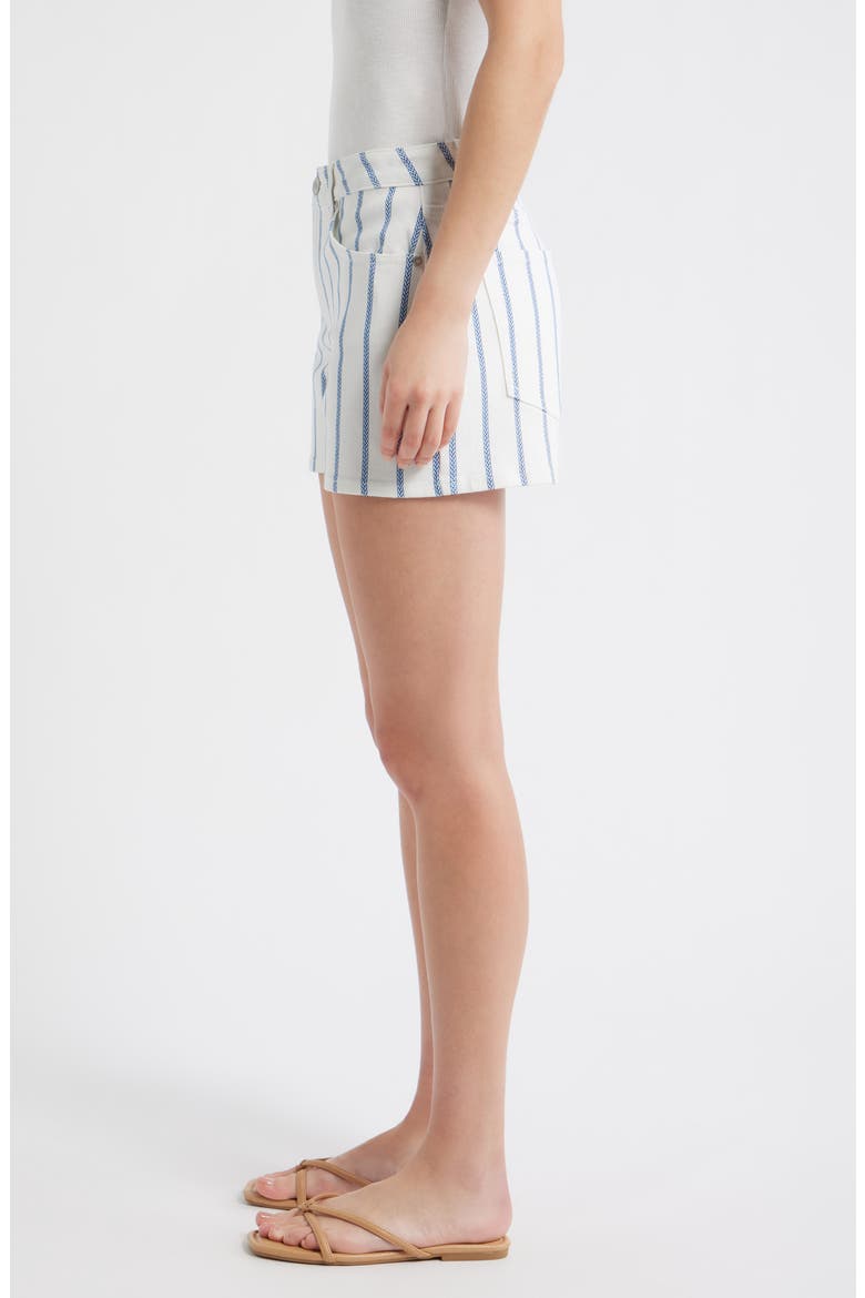 Stripe Denim Shorts, Alternate, color, WHITE/ COBALT