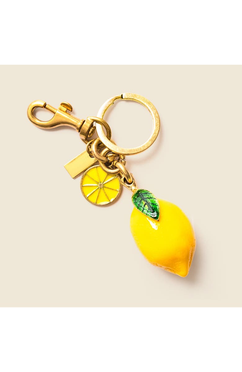 Casupo Lemon Bag Charm with Keychain, Main, color, Lemon Yellow
