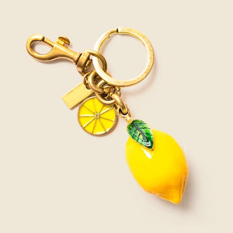 Lemon Bag Charm with Keychain