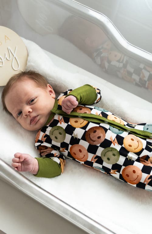 Laree + Co Hunter Convertible Baby Footie In Green