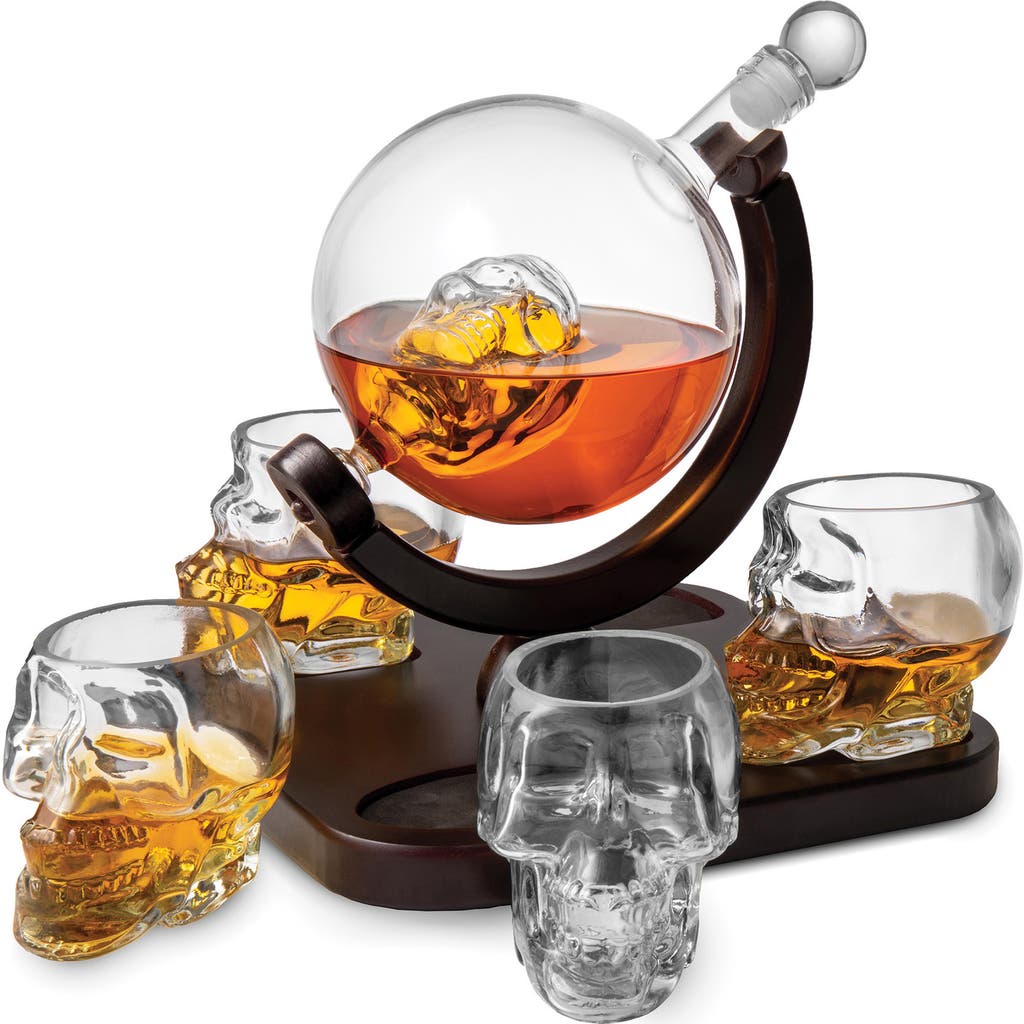 Godinger Skull 5-piece Decanter Set In Transparent
